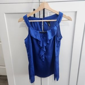 WHBM Blue Cascading Tank Shell Sleeveless Blouse XS
